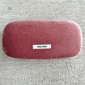 Miu Miu Pink Velvet Eyeglasses Case Hard Shell Sunglasses Case